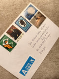 Lettre affranchie Belgique 1981 timbres Europa prioritaire philatélie (Ref 8)