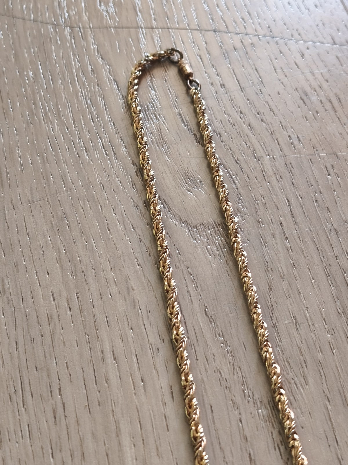 Collier vintage ancien plaqué or, gros maillon rétro, bijou femme collection