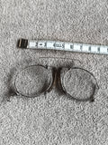 Lunettes pince-nez anciennes vintage métal argenté monture ovale début XXe