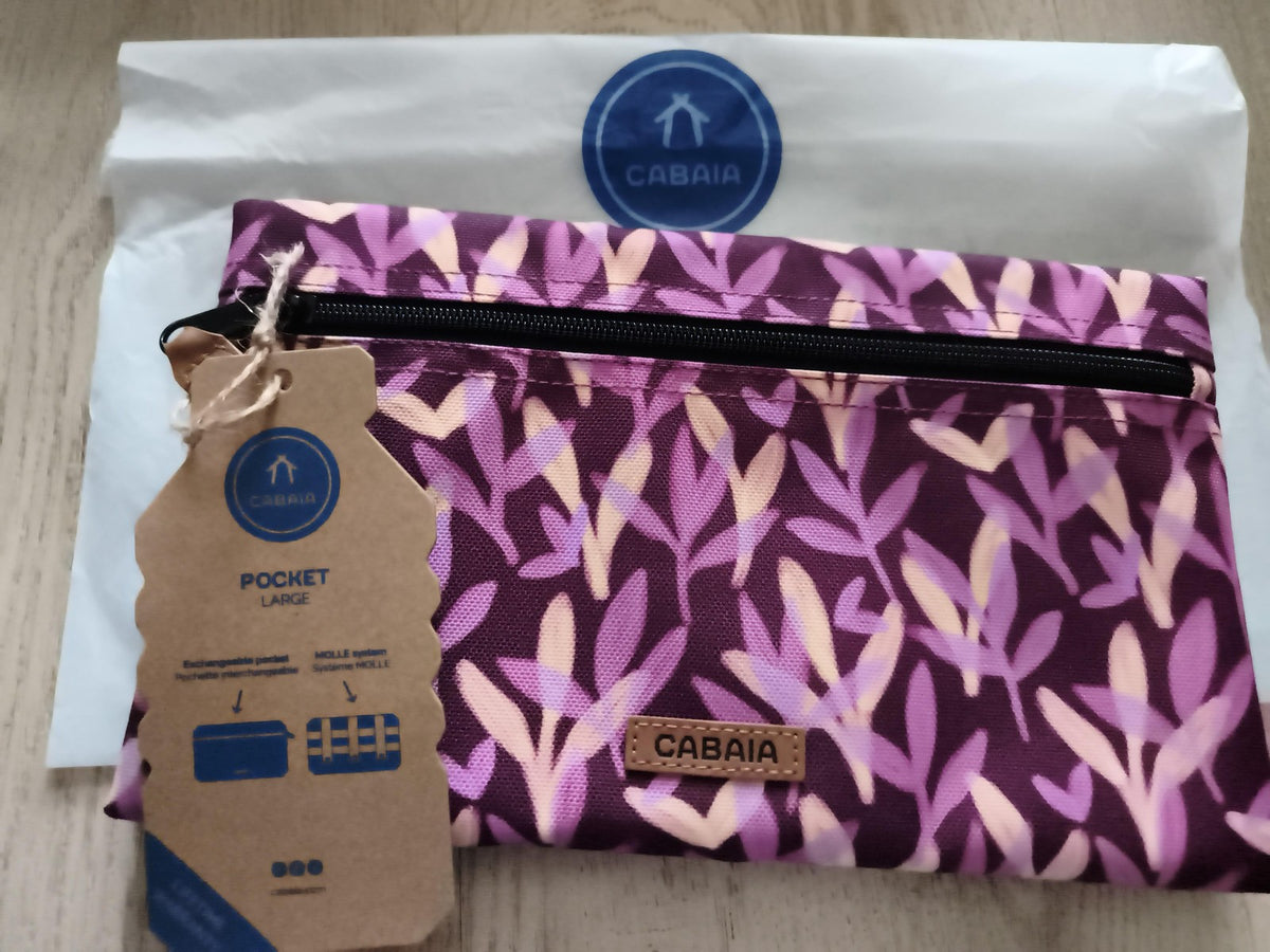 Trousse pochette Cabaia Pocket Large motif violet neuf 24 cm accessoire sac
