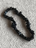 Bracelet pierres naturelles noires, élastique, perles irrégulières, bijou fantai