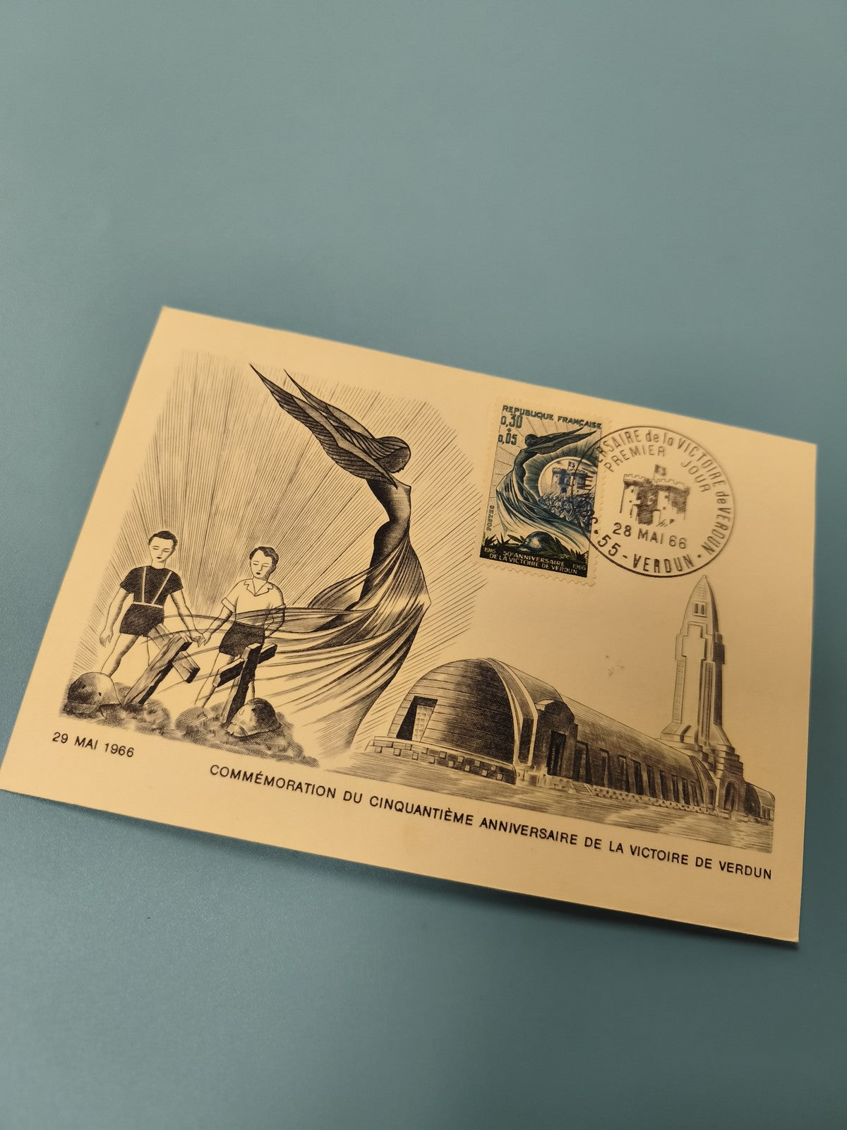 Enveloppe FDC premier jour Verdun 1966 commémoration victoire, illustration