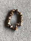 Bracelet pierres naturelles beige marron, perles irrégulières, bijou fantaisie