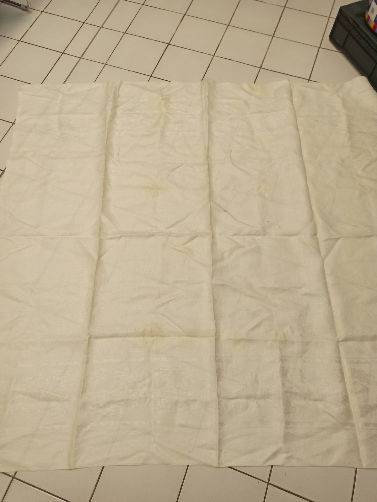 Drap de lit ancien brodé ancres XIXe vintage, linge rétro collection rare