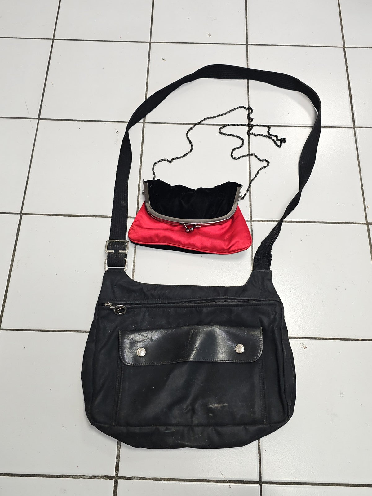 Lot 2 sacs bandoulière vintage dont ancien Longchamp, sac rétro collection