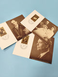 Lot cartes postales timbrées Liechtenstein personnages historiques photo sépia