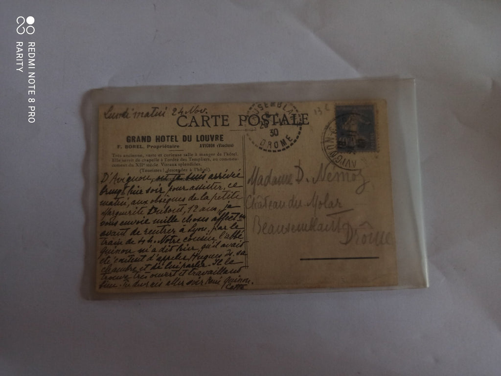 Carte postale ancienne Hôtel du Louvre Avignon chapelle Templier rare vintage
