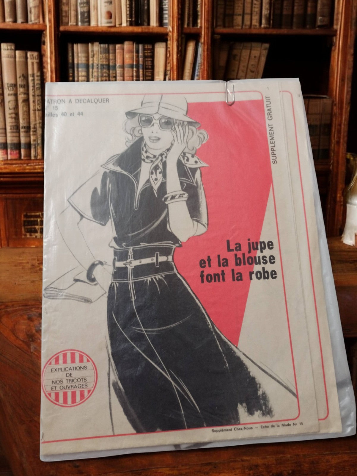 Patron couture vintage Echo de la Mode robe jupe blouse années 70 ancien rétro