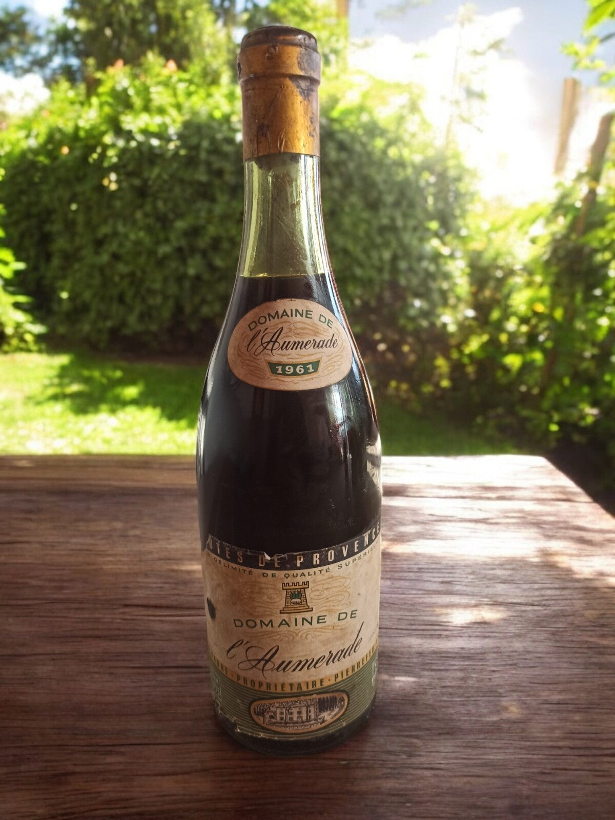 Bouteille vin 1961 Domaine de l’Aumerade Côtes de Provence rare ancien millésime