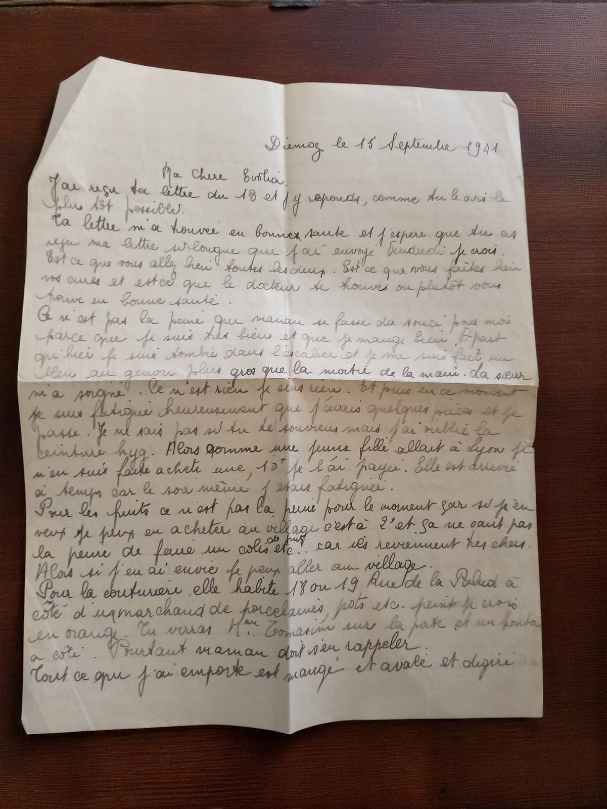 Lettre manuscrite 1944 Marseille pénurie guerre – Vie quotidienne ancien