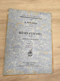 Ancien livre partitions Schumann Scènes d?enfants piano Durand taches vintage