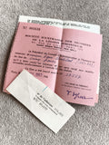 Document ancien Légion d'Honneur 1963 reçu don Paris papier vintage