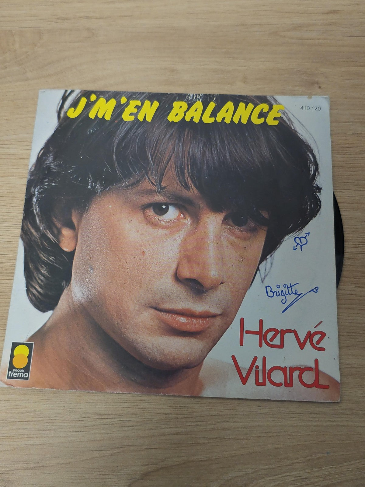 Vinyle 45 tours ancien Hervé Vilard rétro chanson française collection vintage