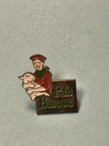 Vintage pin's P'tit Basque émaillé, berger avec brebis, collection publicitaire