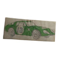 Dessin original voiture course verte Scalextric Dinky Toys calque vintage