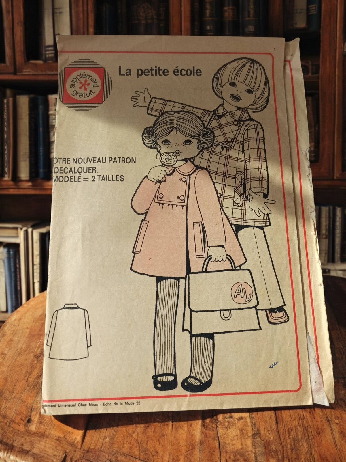 Patron couture vintage enfant Echo Mode 33 ancien rétro ?La petite école?