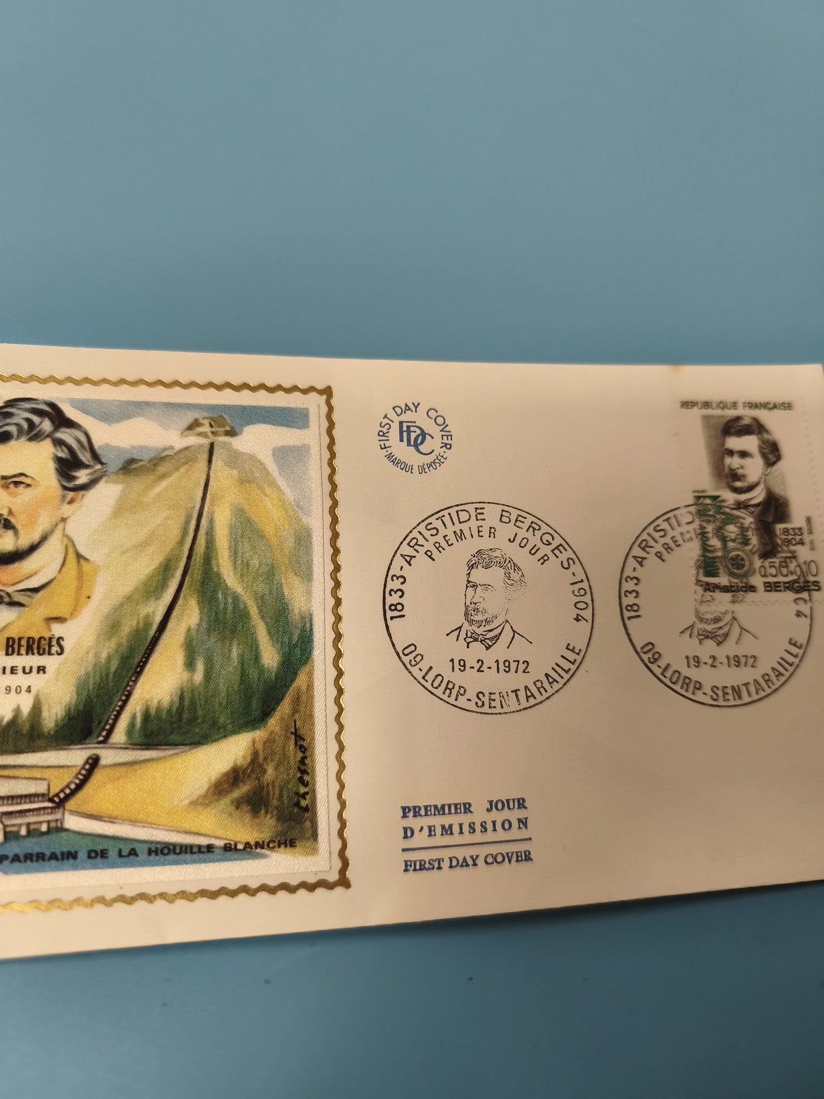 Enveloppe FDC Premier Jour d?Émission Aristide Bergès 1972 illustration couleur
