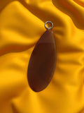 Pendentif vintage agate naturelle brune forme goutte pierre semi-précieuse
