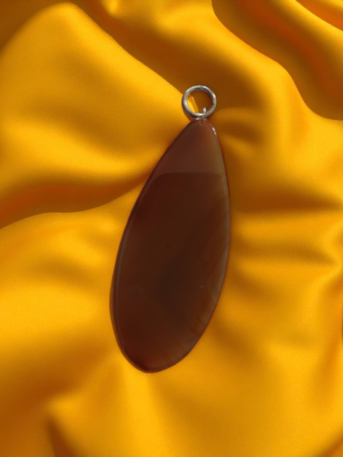 Pendentif vintage agate naturelle brune forme goutte pierre semi-précieuse