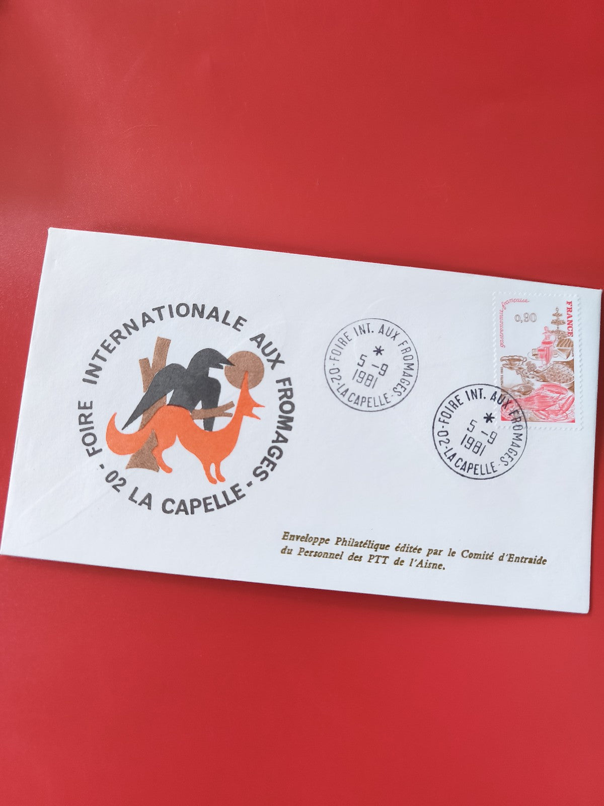 Enveloppe philatélie Foire Internationale aux Fromages La Capelle 1981 timbre