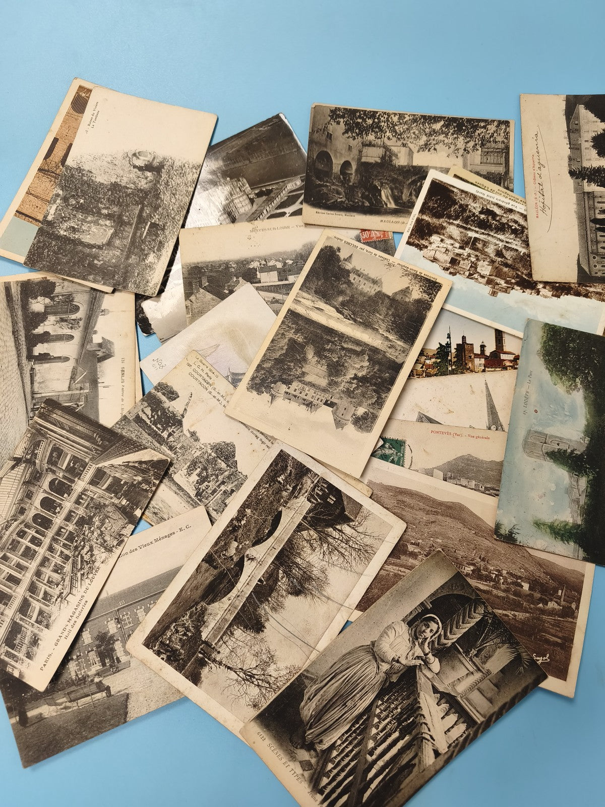 Lot cartes postales anciennes CPA vintage paysages monuments France divers
