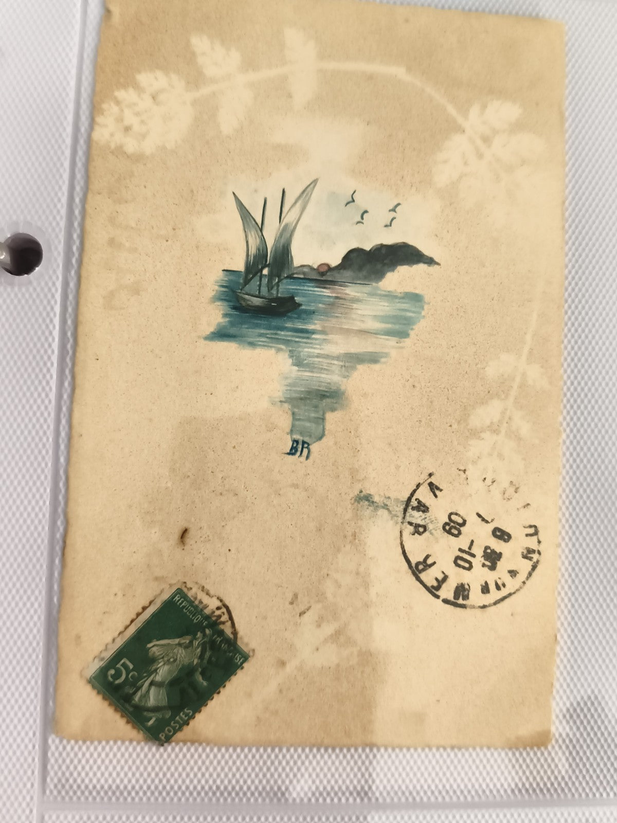 Carte postale ancienne CPA illustrée voilier timbre 5c cachet 1948 France