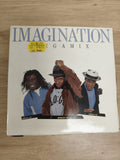 Vinyle 45 tours Imagination Megamix pochette illustrée groupe (Ref 1)