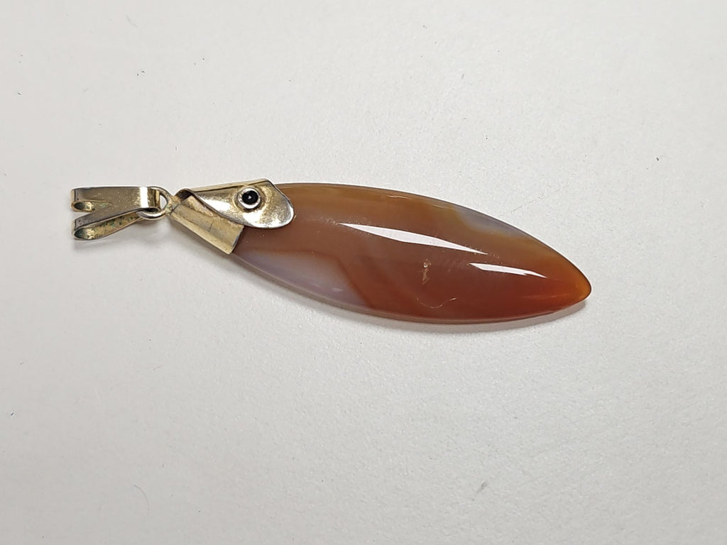 Grand pendentif ancien vintage en pierre naturelle, bijou rétro collection