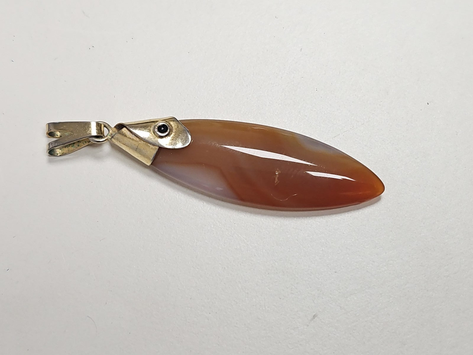 Grand pendentif ancien vintage en pierre naturelle, bijou rétro collection