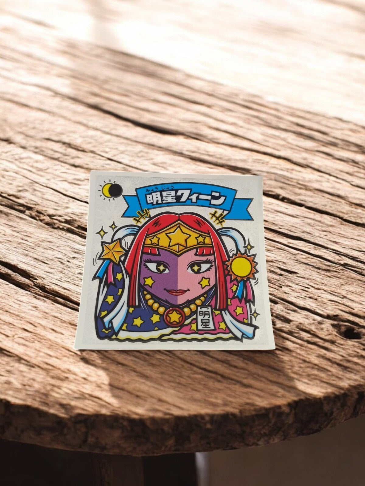 Carte autocollant Bikkuriman Meisei Queen Japon manga rétro coloré