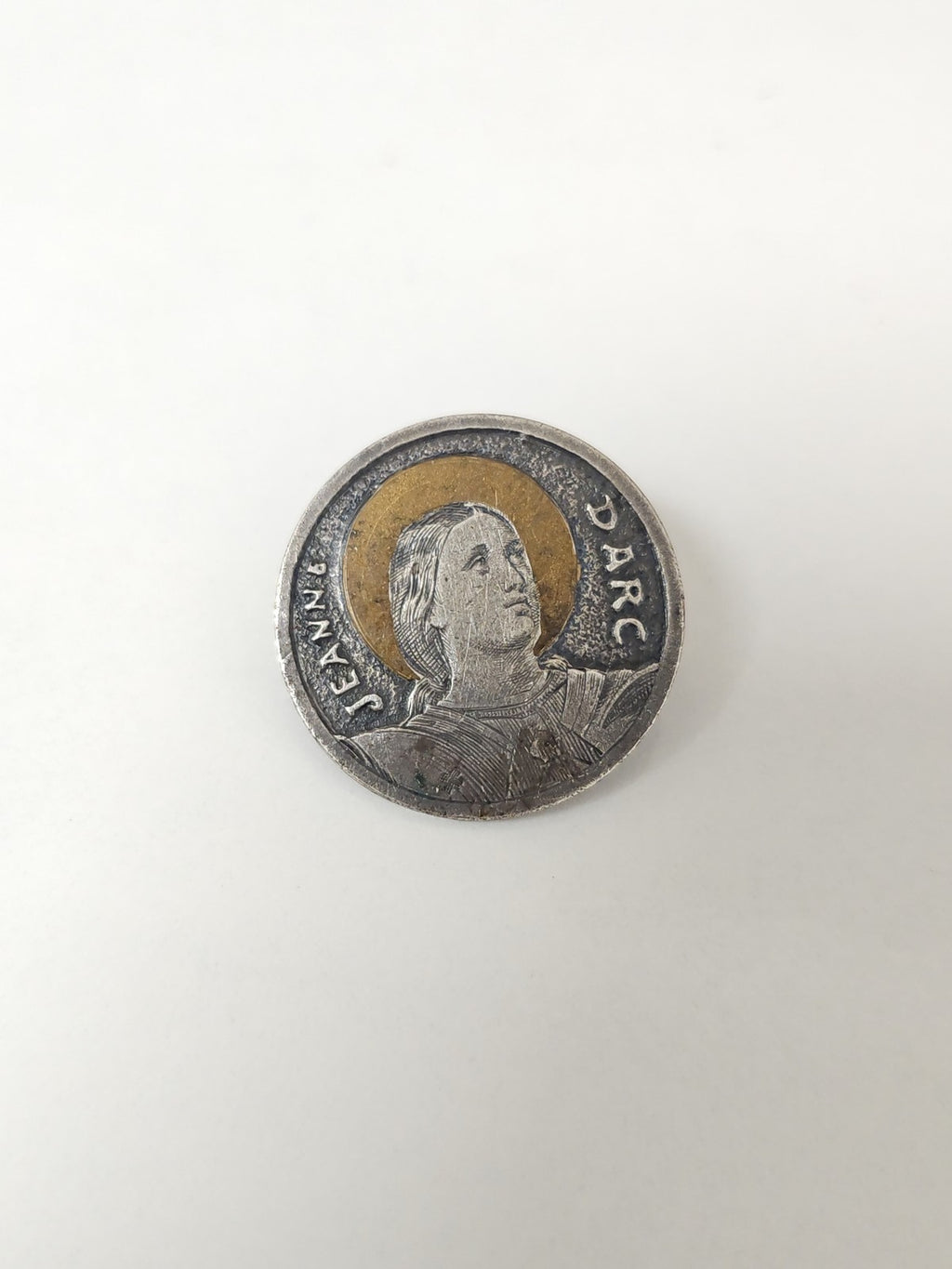 Médaille ancienne Jeanne d'Arc en argent vintage collection religieuse France