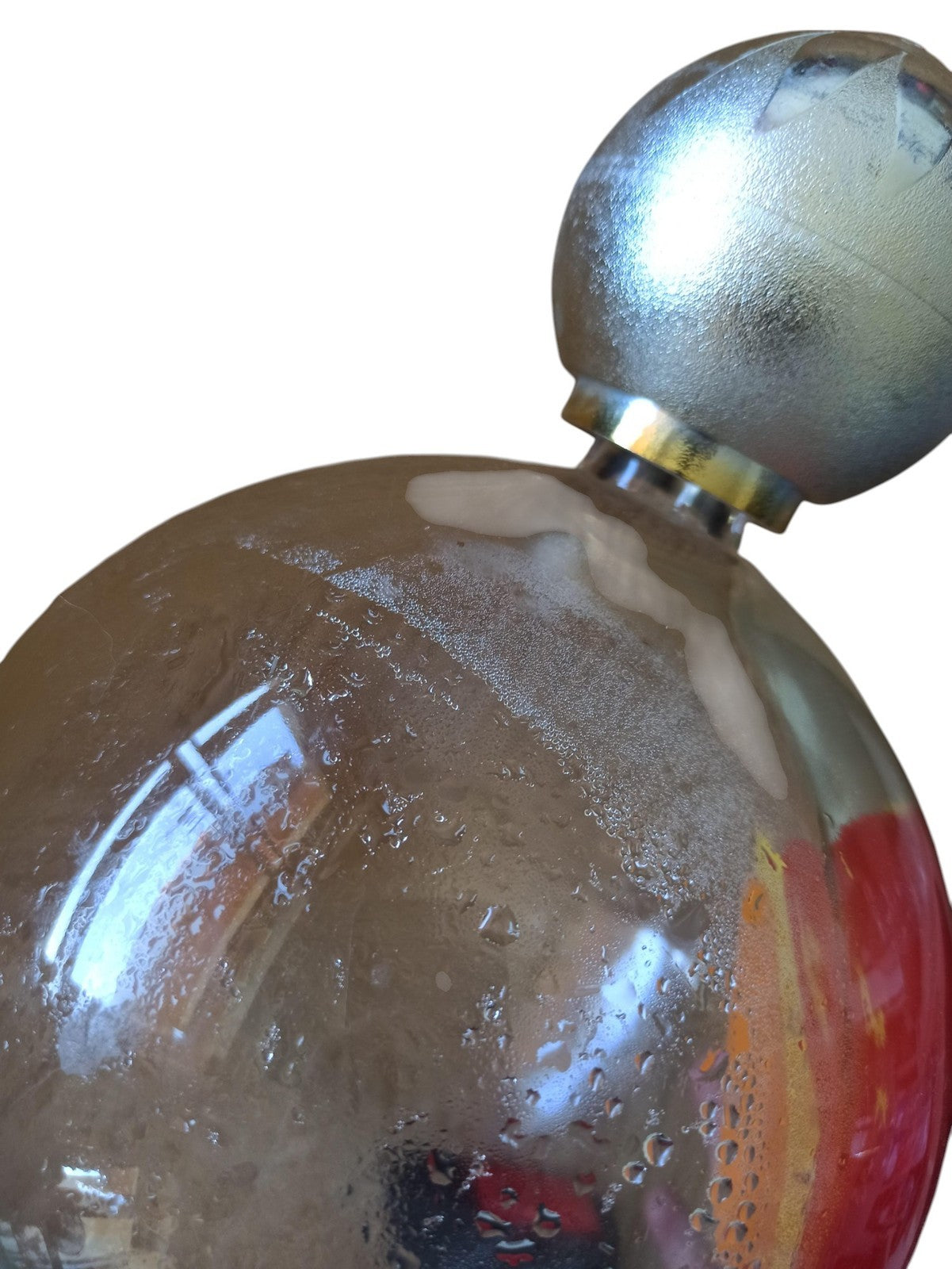 Flacon parfum CHACOK verre décor peint vintage, présentoir boutique rare