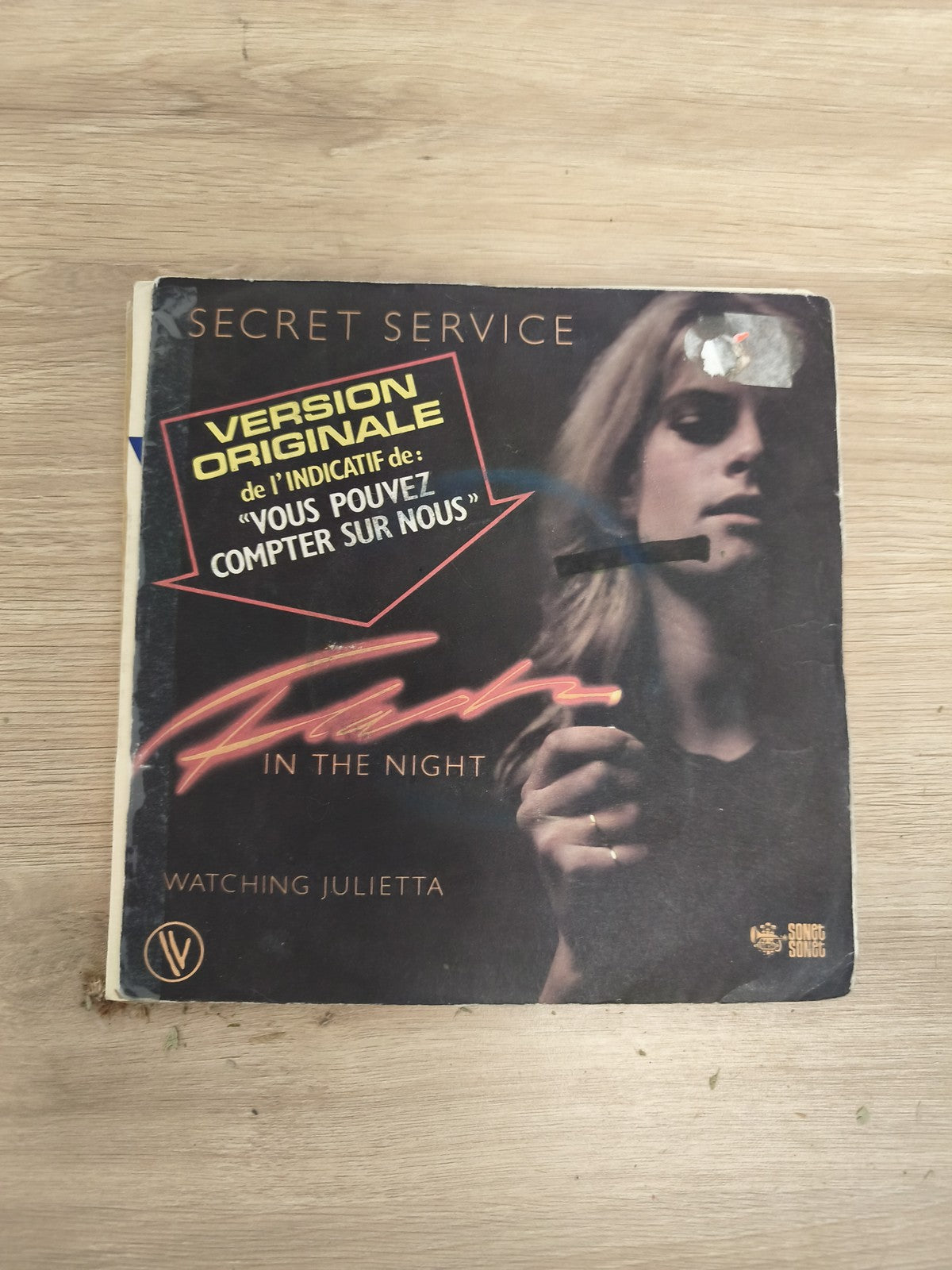 Secret Service Flash in the Night 45T Version originale pochette illustrée