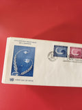 Enveloppe philatélie ONU "Utilisation Pacifique de l?Espace" timbres 1962