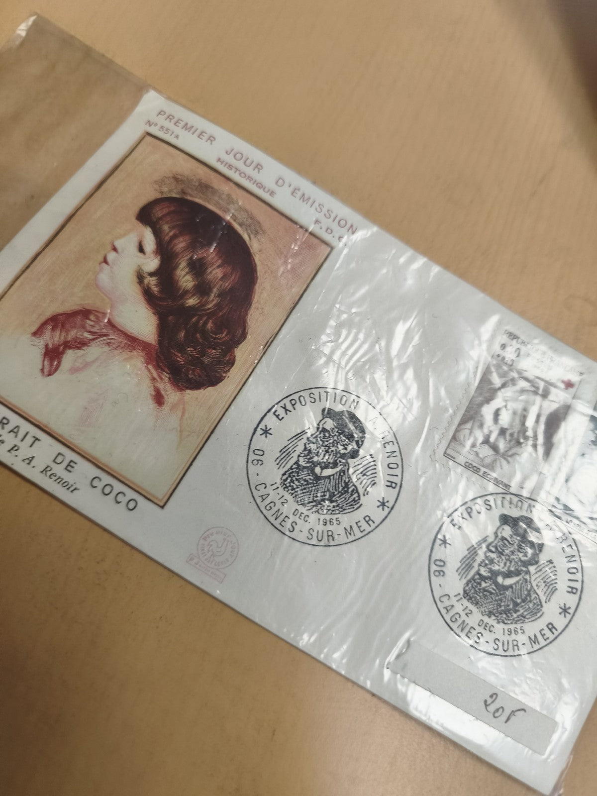 Enveloppe 1er Jour Renoir Cagnes FDC Portrait de Coco philatélie 1965