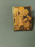Vintage pin's La Redoute émaillé, illustration famille, collection rétro