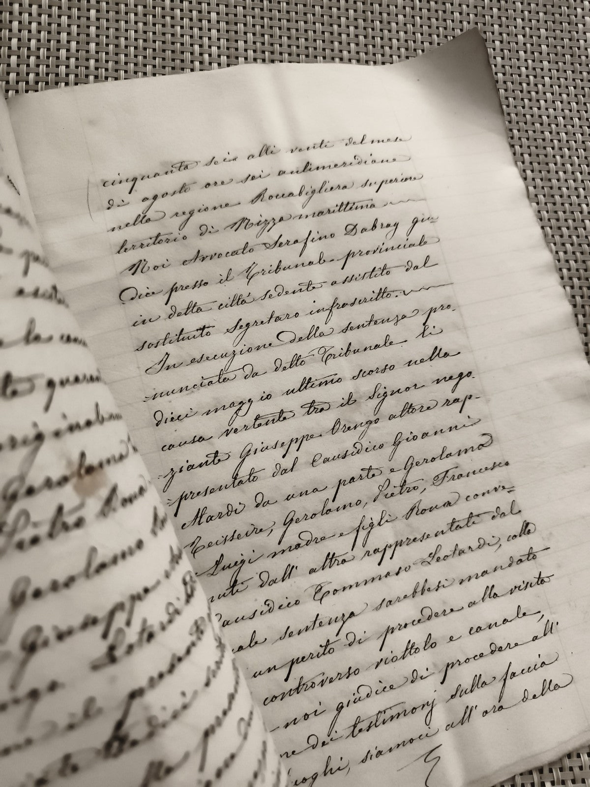Ancien document manuscrit 19e siècle, papier filigrané, écriture cursive
