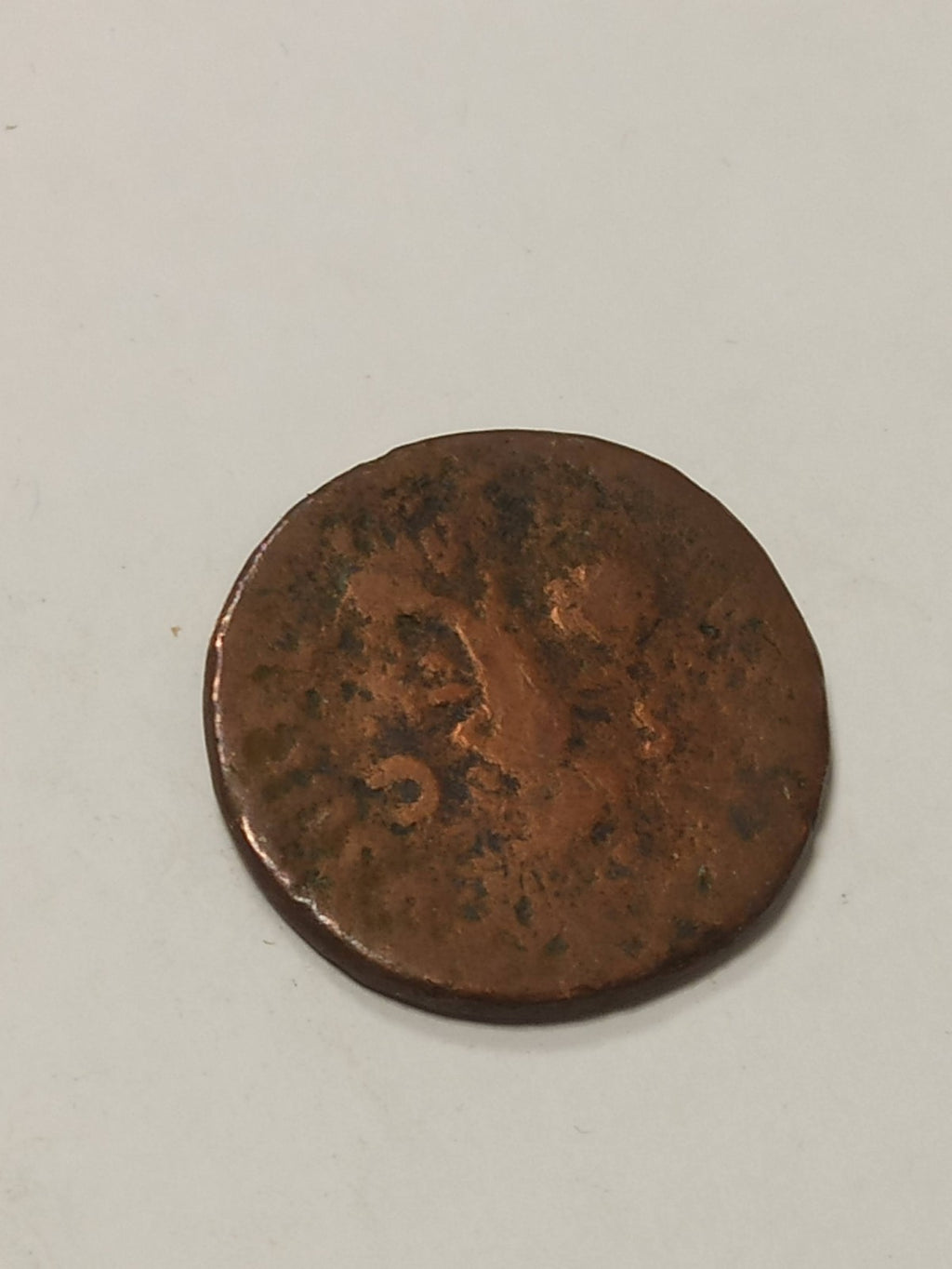 Monnaie romaine en bronze avec portrait d?empereur Ier-IIe siècle authentique