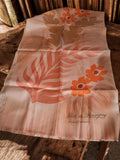 Foulard vintage Paul de Chauvigny fleurs orange rétro accessoire mode ancien