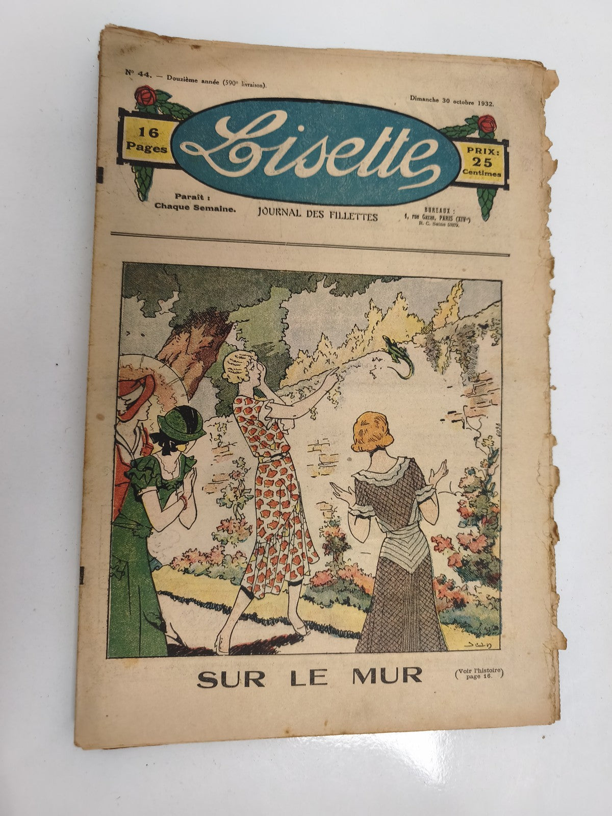 Ancien journal Lisette 1932, magazine illustré fillette, vintage, art déco