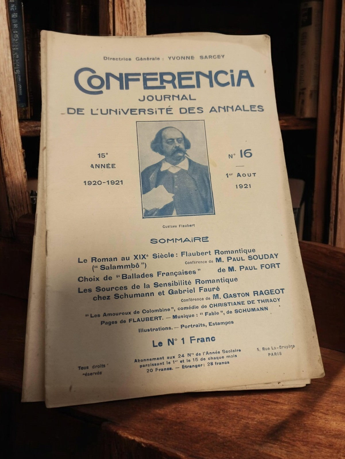 Journal universitaire Conferencia 1921 ancien revue littéraire France rétro