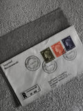Lettre recommandée Luxembourg 1958 timbres oblitérés Imprimé philatélie (Ref 27)
