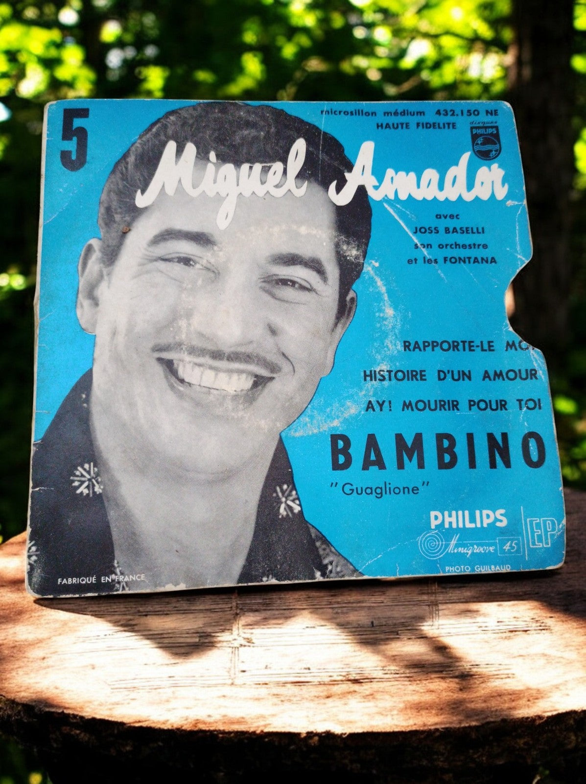 Vinyle EP 45 tours Miguel Amador Philips Bambino vintage pochette bleue