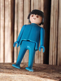 Figurine Playmobil vintage bleu ancien personnage années 70 rétro rare