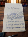 Lettre manuscrite ancienne 1949 encre bleue, époque post Seconde Guerre
