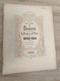 Ancien livre partitions Grieg sonate violon piano C.F. Peters Leipzig vintage