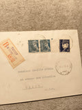 Lettre recommandée France 1942 timbres Marianne Pétain oblitérés Tassin Philatél