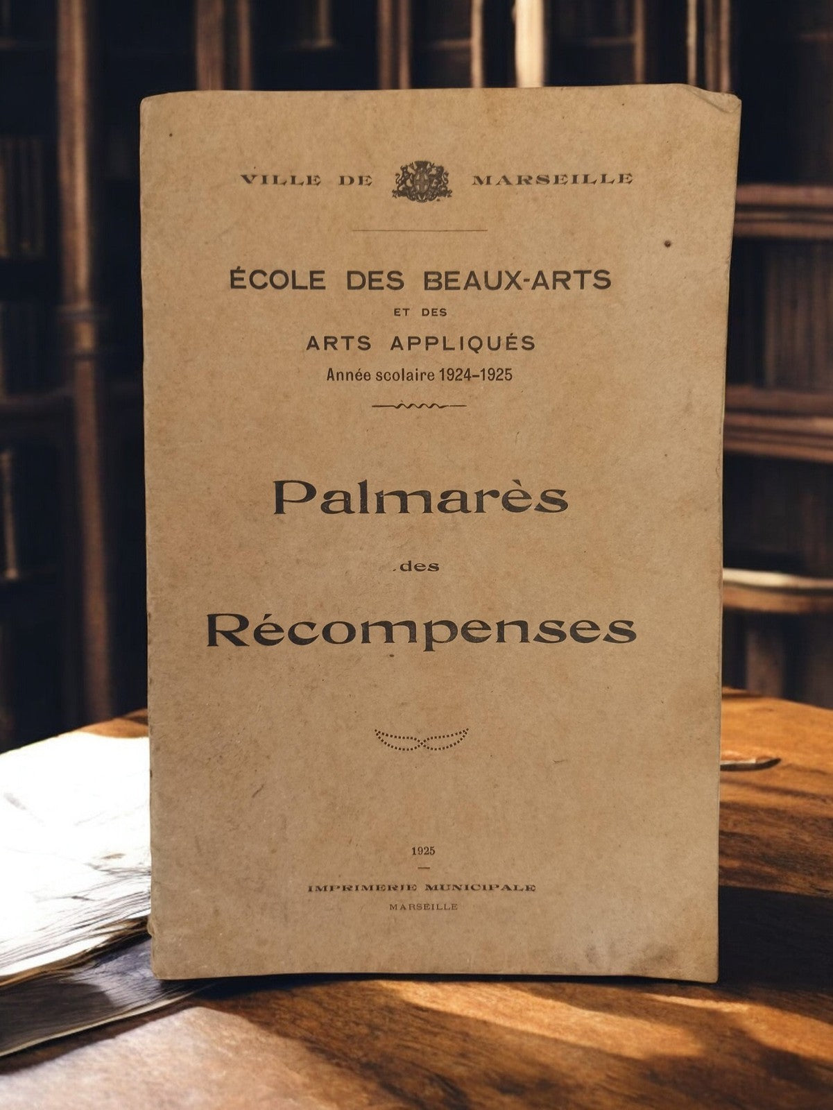 Livre ancien Palmarès Récompenses 1925 Marseille Beaux-Arts vintage rétro