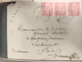 Lettre affranchie timbres Espagne Franco, adresse manuscrite France, philatélie