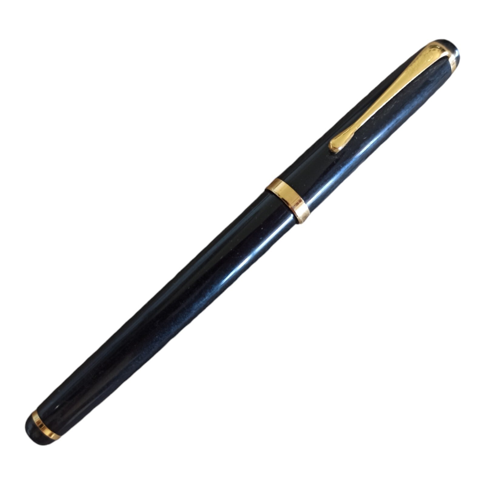 Stylo plume vintage noir et or 18k, finition docteur, rare ancien